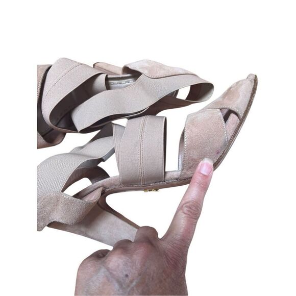 Authentic Prada Camoscio Nude/Blush Elastic Strappy Suede Heels 39.5 EU 9.5 US - Picture 11 of 13